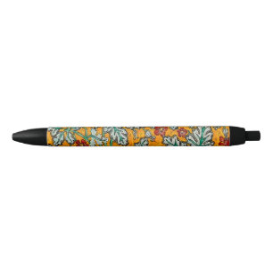 Betty's gele bloemen zwarte inkt pen