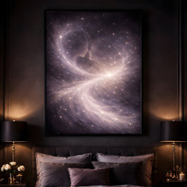 Between Quiet Stars – Dreamy Celestial Love Art Poster