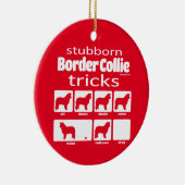 Beubborn Border Collie Tricks Keramisch Ornament (Rechts)