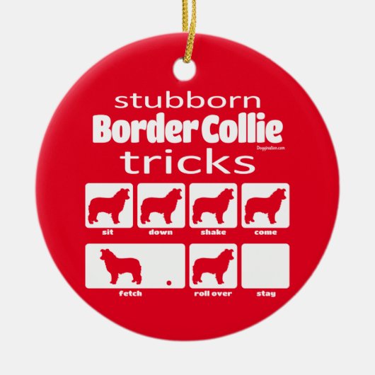 Beubborn Border Collie Tricks Keramisch Ornament (Voorkant)