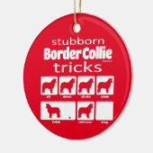 Beubborn Border Collie Tricks Keramisch Ornament (Links)