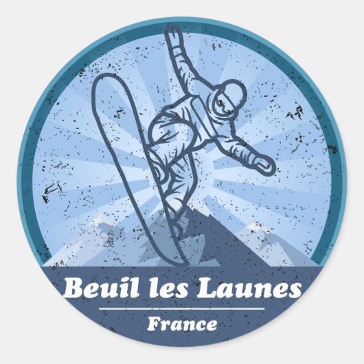 Beuil de Launes Snowboard Ronde Sticker (Voorkant)