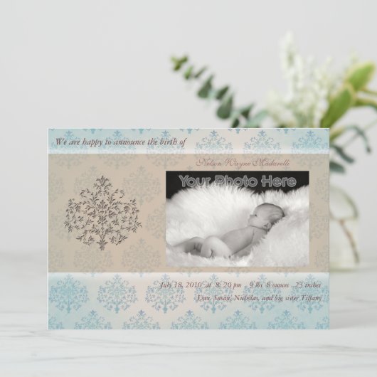 Beuk van de baby aankondiging (Staand voorkant)