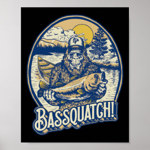 Beuk! Visser Sasquatch Grappig Bigfoot Fishi Poster