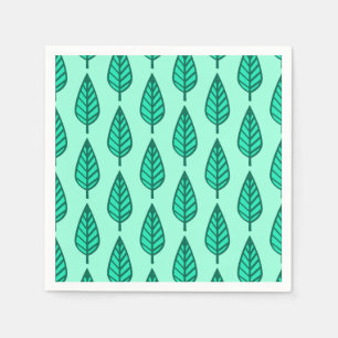 Beukenblad patroon - Turquoise en aqua Servetten