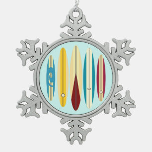 beukenborden tin sneeuwvlok ornament