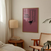 Beurk, les gens - Affiche de chat introverti