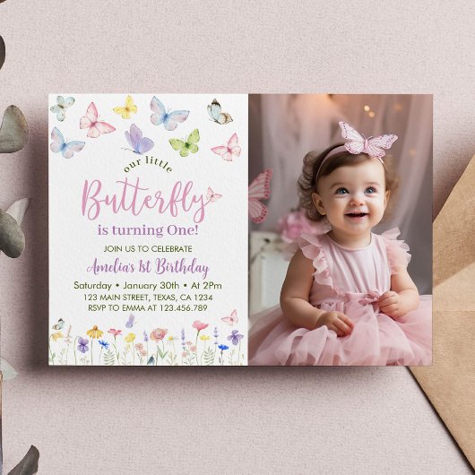 Beurre Anniversaire Invitation Baby Girl Photo