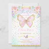 Beurre Anniversaire Invitation Fête des papillons (Devant)