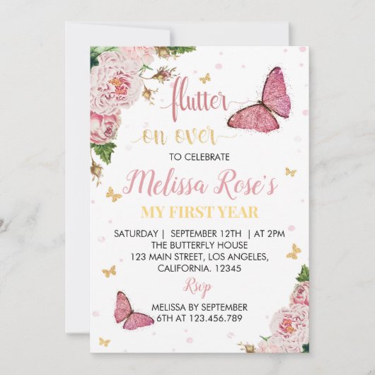 Beurre Anniversaire Invitation Whimsical (Devant)