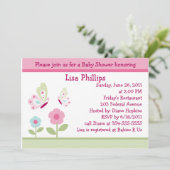Beurre Bella et fleurs Baby shower Invitation (Debout devant)