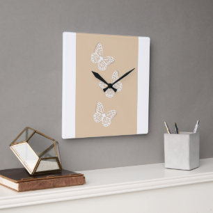 Beurre blanc Accueil Décor Carré Horloge murale