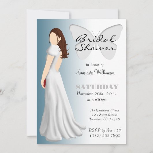 Beurre blanc Élégant Invitations de douche nuptial (Devant)