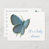 Beurre bleu à queue orientale Invitation bébé (Devant / Derrière)