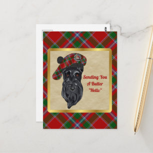 Beurre Clan Badge & Carte Postale Tartan