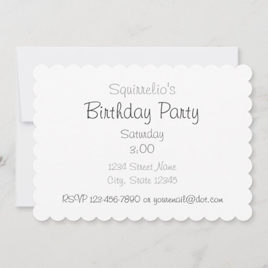 Beurre de chat Invitation fête d'anniversaire (Dos)