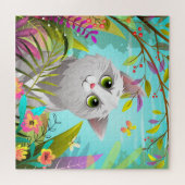 Beurre de chat mignon Fleurs Puzzle (Horizontal)