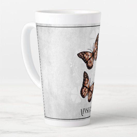 Beurre de cuivre Floral Latte Mug personnalisé (Angle gauche)