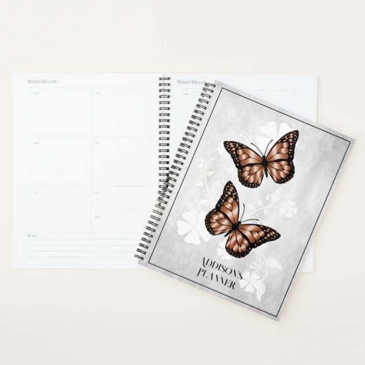 Beurre de cuivre Floral Planner (Devant avec enveloppe)