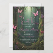 Beurre de forêt enchantée Sweet 16 Invitations (Devant)