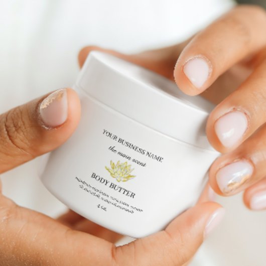 Beurre de lotus jaune étiquette cosmétique