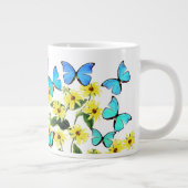 Beurre de Morpho Bleu Fleurs de Confleur Mug (Droite)