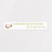 Beurre de noix de coco fait maison Étiquette mince (Design 1)