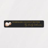 Beurre de noix de coco fait maison Étiquette mince (Design 1)