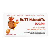 Beurre de poulet amusant Nuggets Étiquette de cart (Devant)