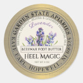 Beurre de talon Étiquette Lavande Or de la fleur (Devant)