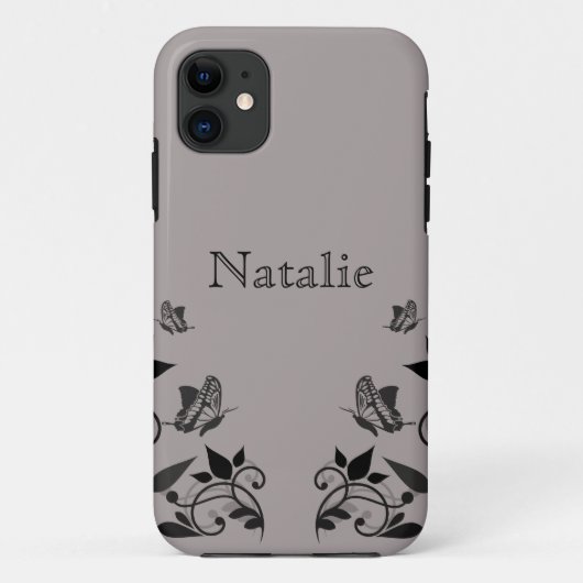 Beurre d'ébène Floral BT iPhone 5 Coque (Dos)
