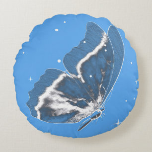 Beurre délicat dans le Coussin rond bleu