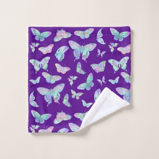 Beurre d'Iridescente sur violet (Gant de toilette)