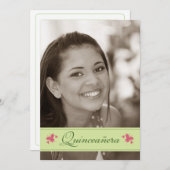 Beurre doux Quinceanera Invitation (sauge) (Devant / Derrière)