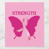 Beurre du cancer du sein Étiquette de vin de ruban (Étiquettes simples)