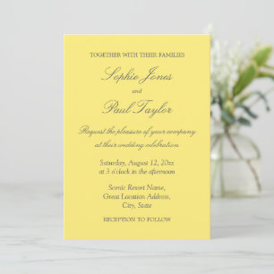 Beurre élégant Faire-part de mariage jaune