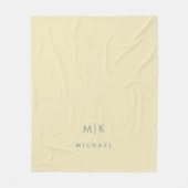 Beurre jaune | Couverture en polaire Monogramme mo (Devant)