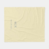 Beurre jaune | Couverture en polaire Monogramme mo (Devant (Horizontal))