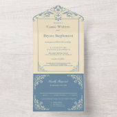 Beurre Jaune Élégant tout en un mariage Invitation (À l'intérieur)