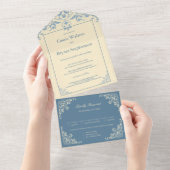 Beurre Jaune Élégant tout en un mariage Invitation (Déchirure)
