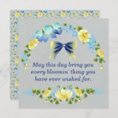 Beurre jaune et Carte de voeux en Iris bleu (Devant / Derrière)