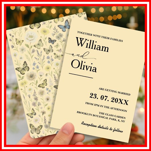 Beurre Jaune Faire-part de mariage Fleur sauvage