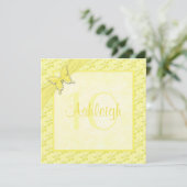 Beurre jaune Floral 10e anniversaire Invitation (Debout devant)