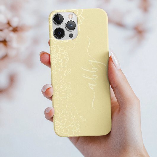 Beurre jaune floral Script iPhone / coque ipad