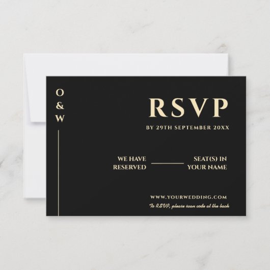 Beurre jaune Mariage QR Code RSVP (Devant)