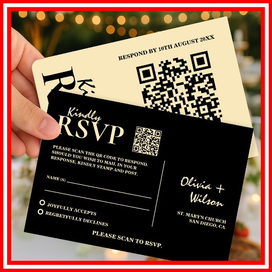 Beurre jaune Mariage QR Code RSVP