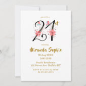 Beurre mignon Floral 21e anniversaire Invitations (Devant)