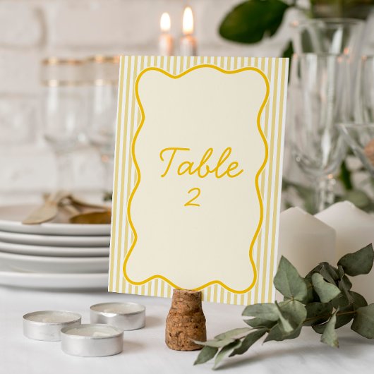 Beurre moderne Mariage jaune Numéro de table
