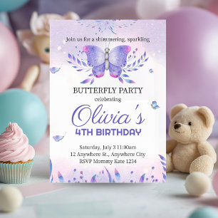 Beurre modifiable Invitation d'anniversaire, Papil