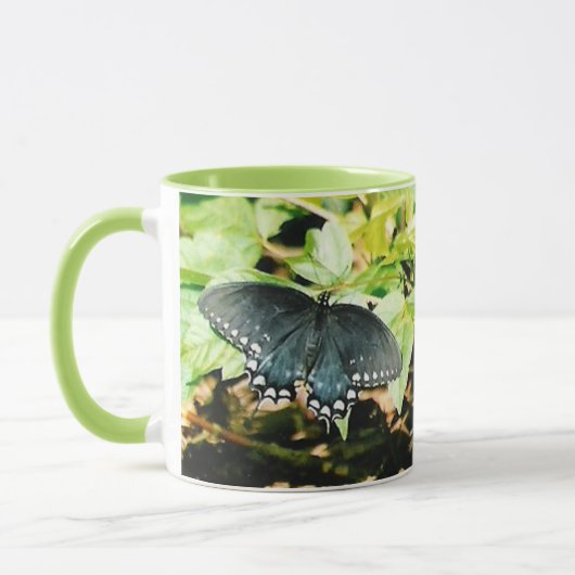 Beurre noir blanc Swallowtail Photo Mugs (Gauche)